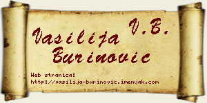 Vasilija Burinović vizit kartica